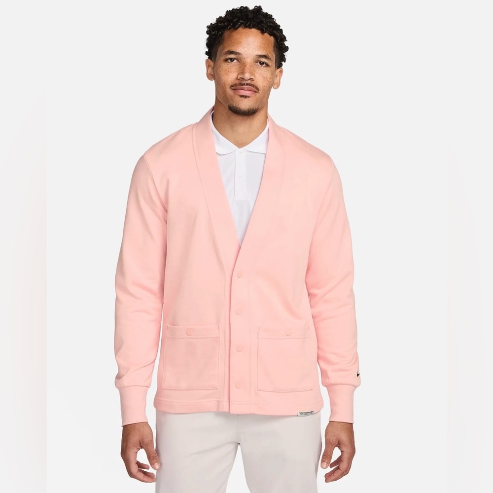 Nike Dri-FIT Standard Issue Men's Golf Cardigan FB5464-800 Pink Size M